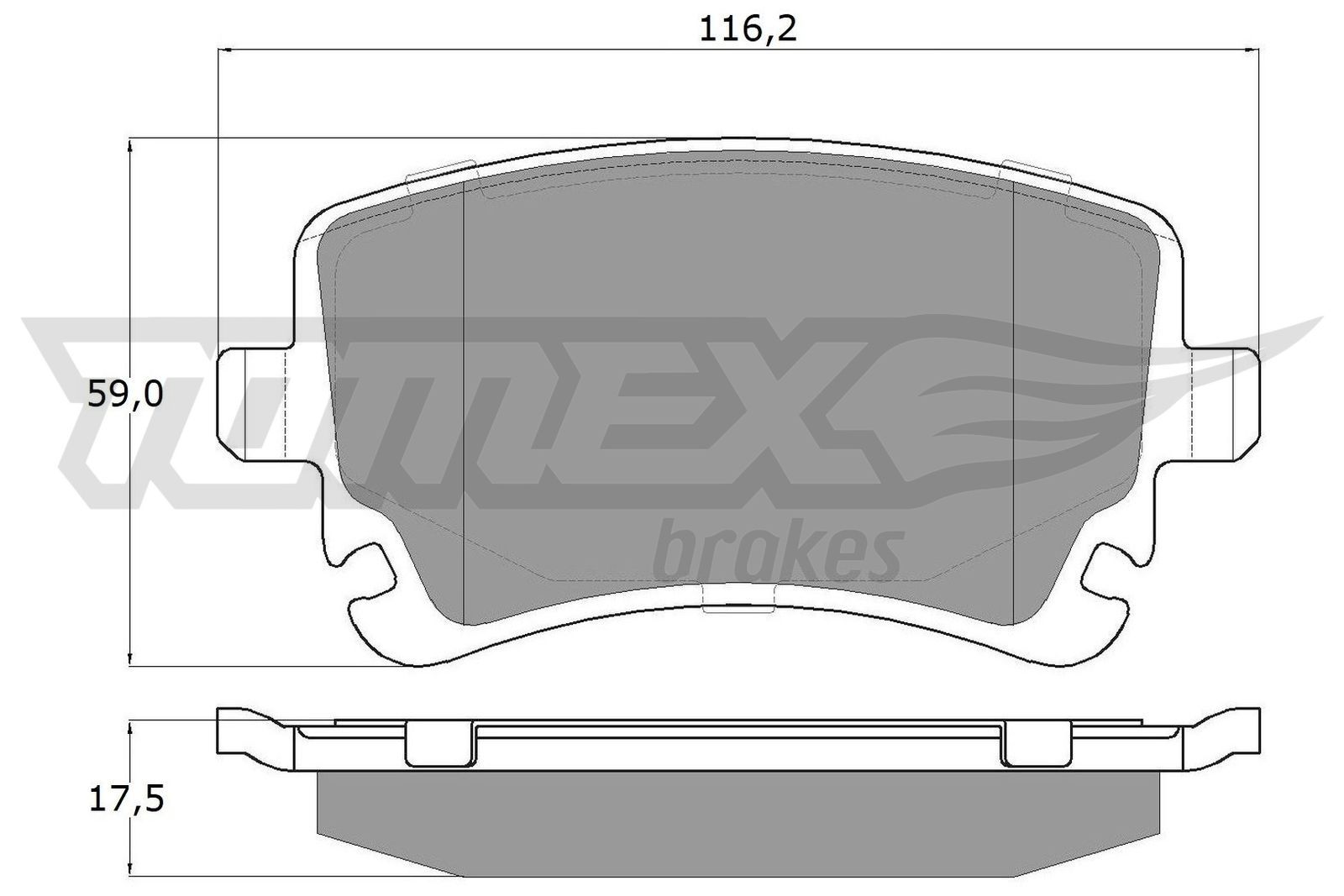 Obrázok Sada brzdových platničiek kotúčovej brzdy TOMEX Brakes  TX13961
